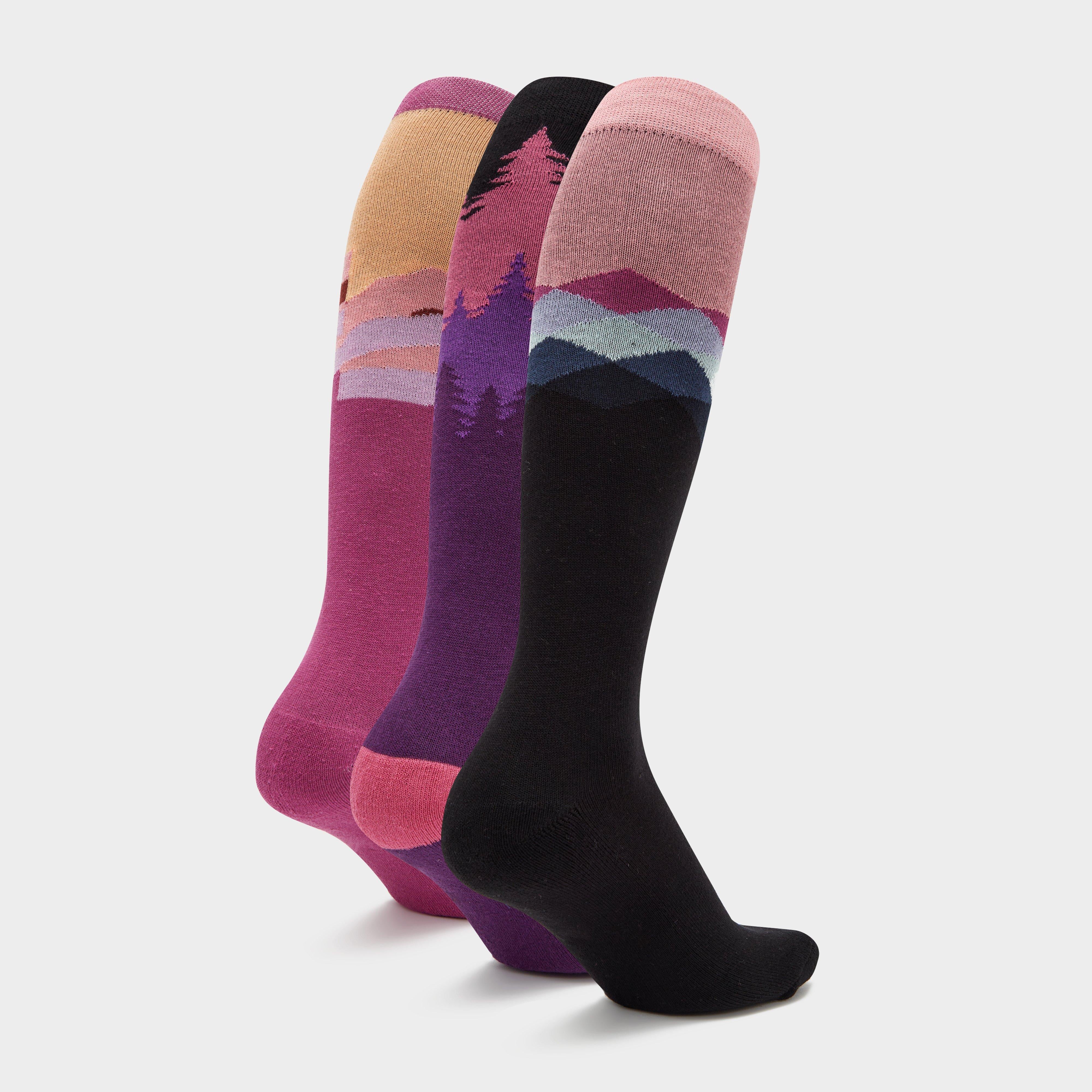 3 Pack Socks Red Violet Sunset
