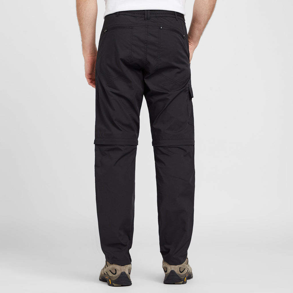 Peter Storm Men's Softshell Trousers With Microfleece Lining, 4 Zipped Pockets Webbed Belt Water Repellent Lightweight Pants Uk Alpha M Regular Regular Black