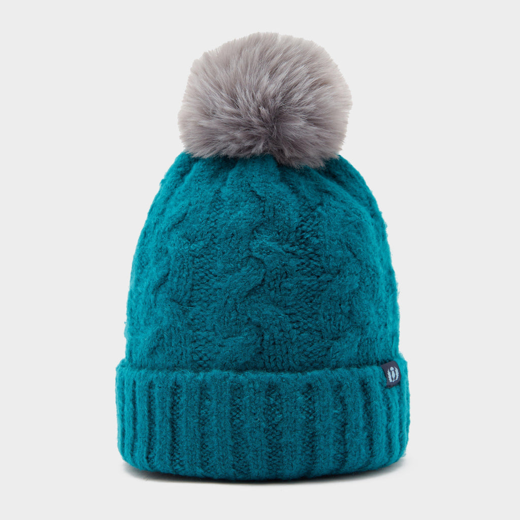 Chunky Knit Bobble Hat  Ocean Blue