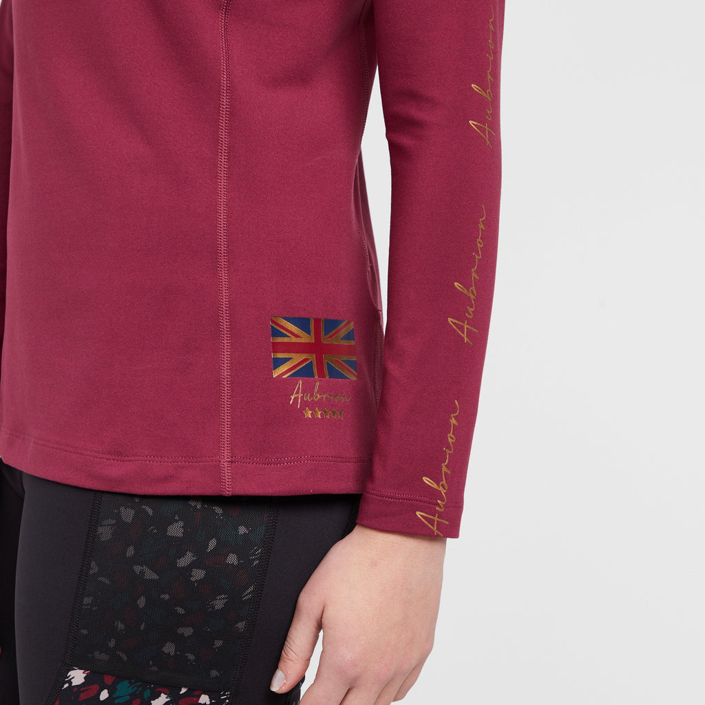 Women's Team Long Sleeve Base Layer in Mulberry