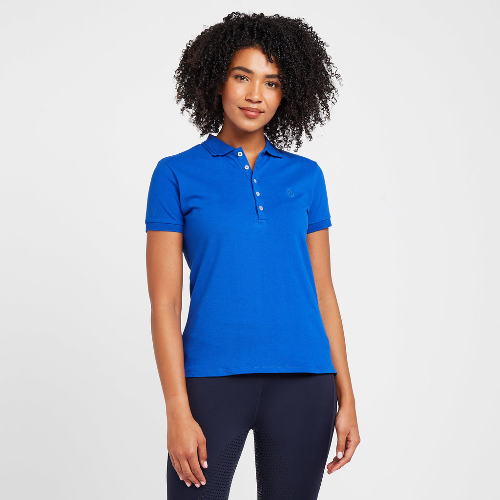 Womens Lily Cap Sleeve Polo Blue