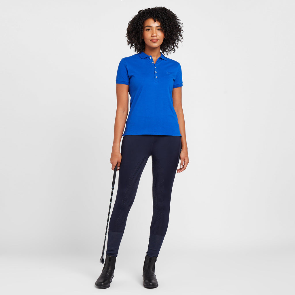 Womens Lily Cap Sleeve Polo Blue