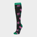Women's Patterned Riding Socks Emerald/Flowers