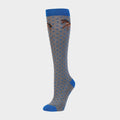 Women's Patterned Riding Socks Cobalt/Horses