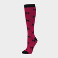 Women's Patterned Riding Socks Red/Dogs