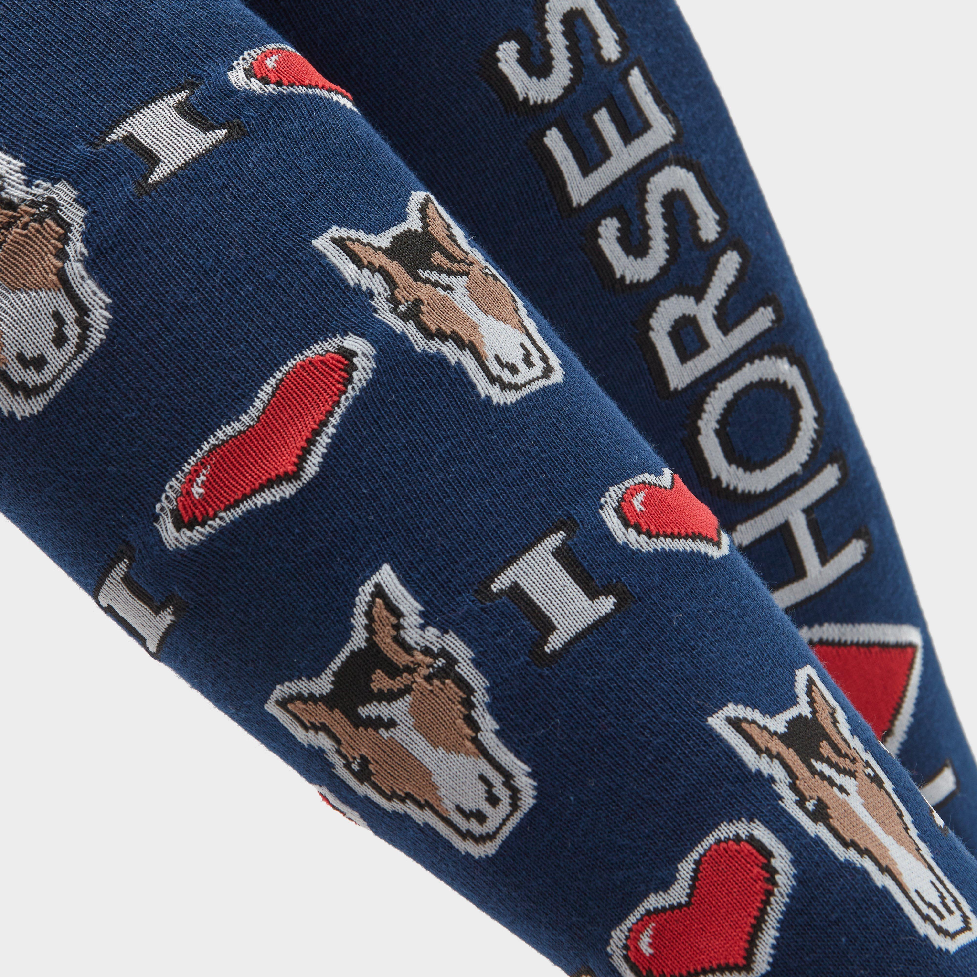 Adults Novelty Socks I Love Horses