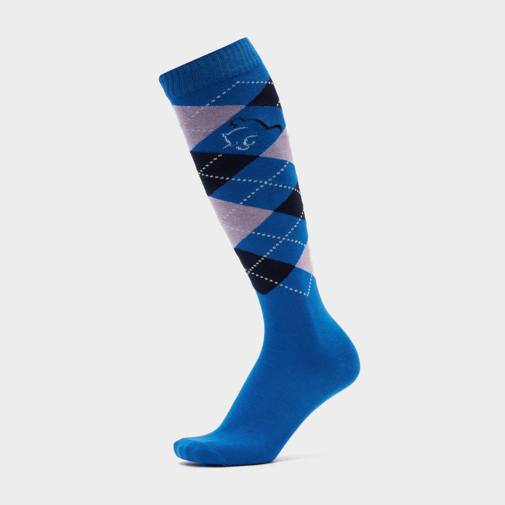 Adults Argyle Cotton Socks Blue