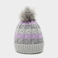Womens Waterproof LED Pom Hat Grey/Pink/White