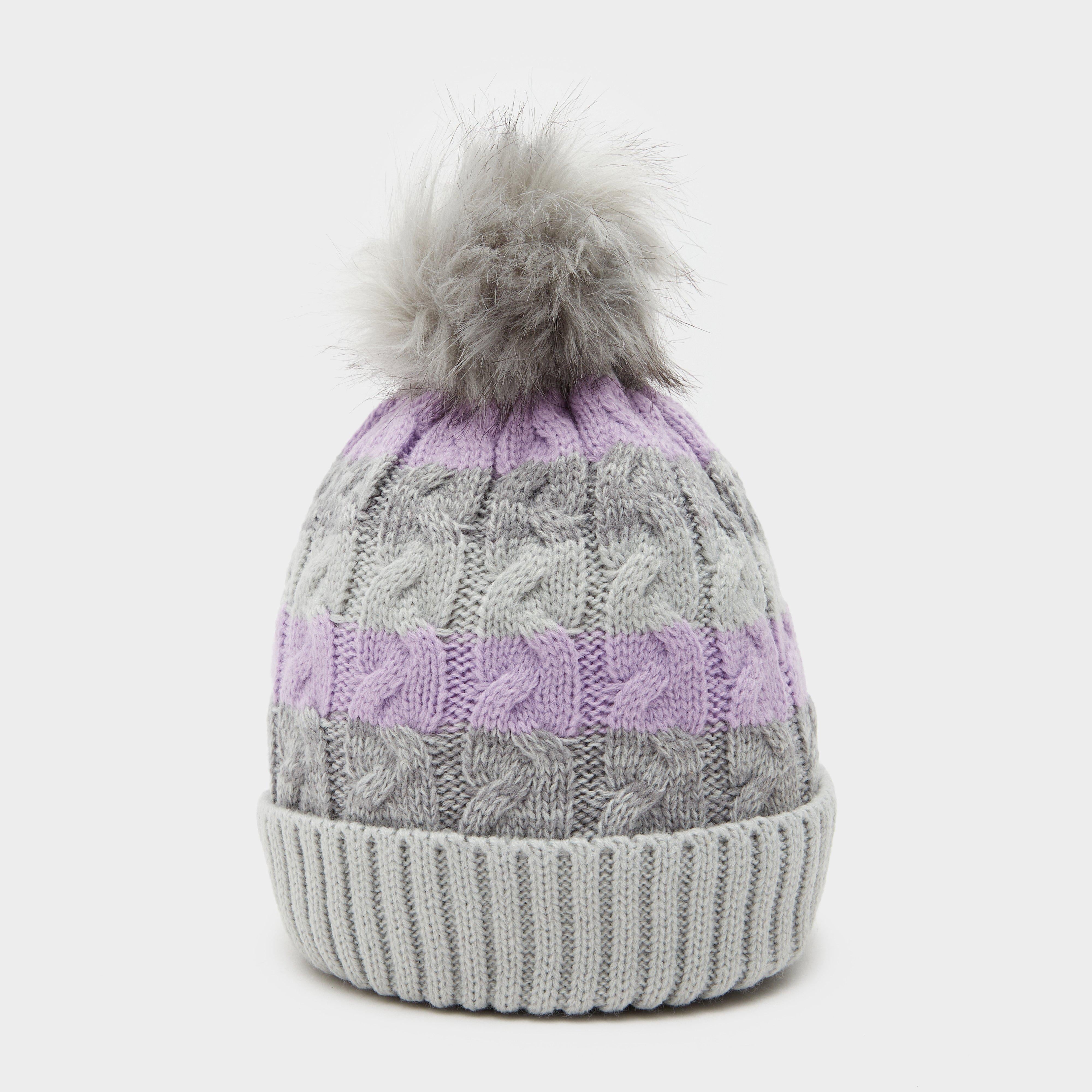 Womens Waterproof LED Pom Hat Grey/Pink/White