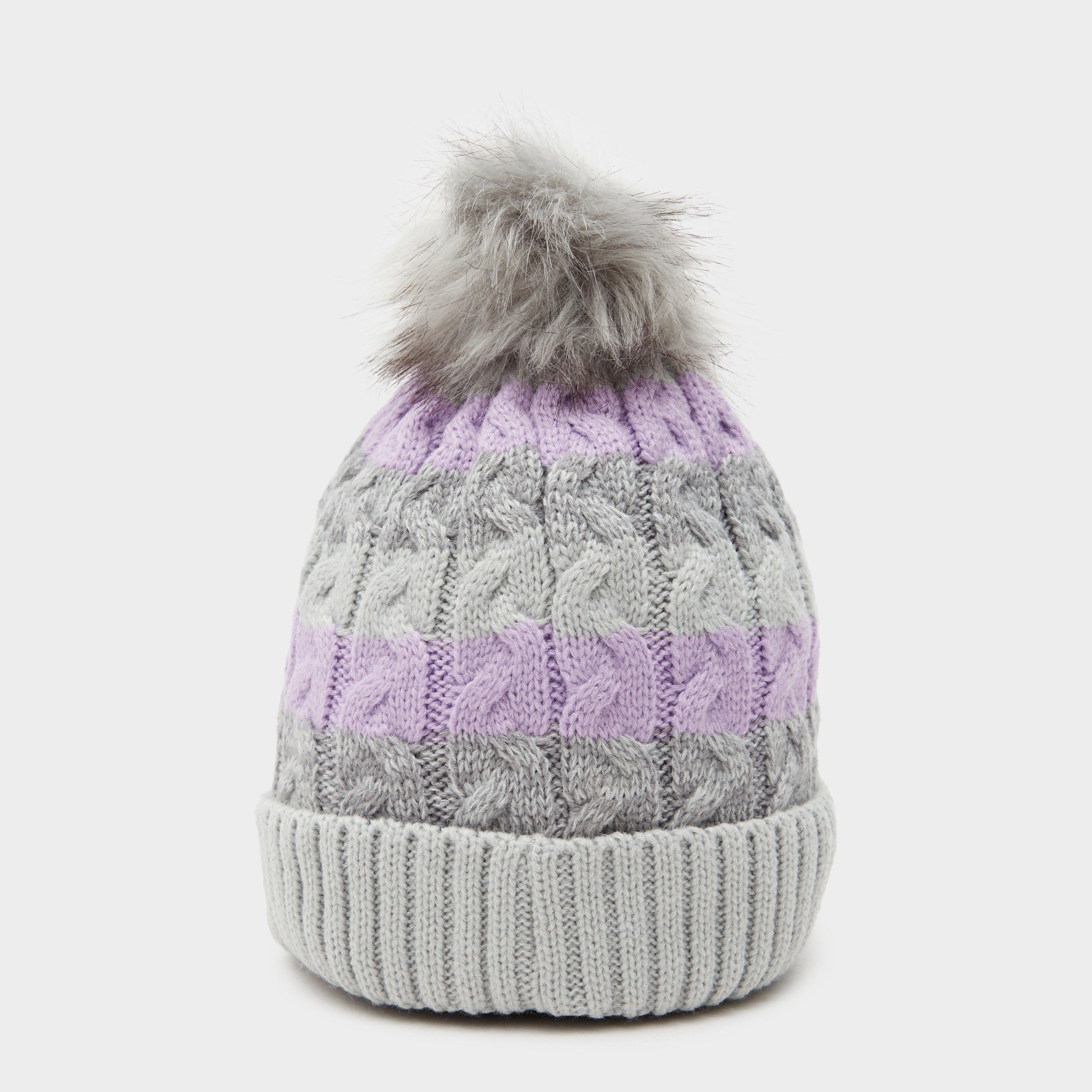 Womens Waterproof LED Pom Hat Grey/Pink/White
