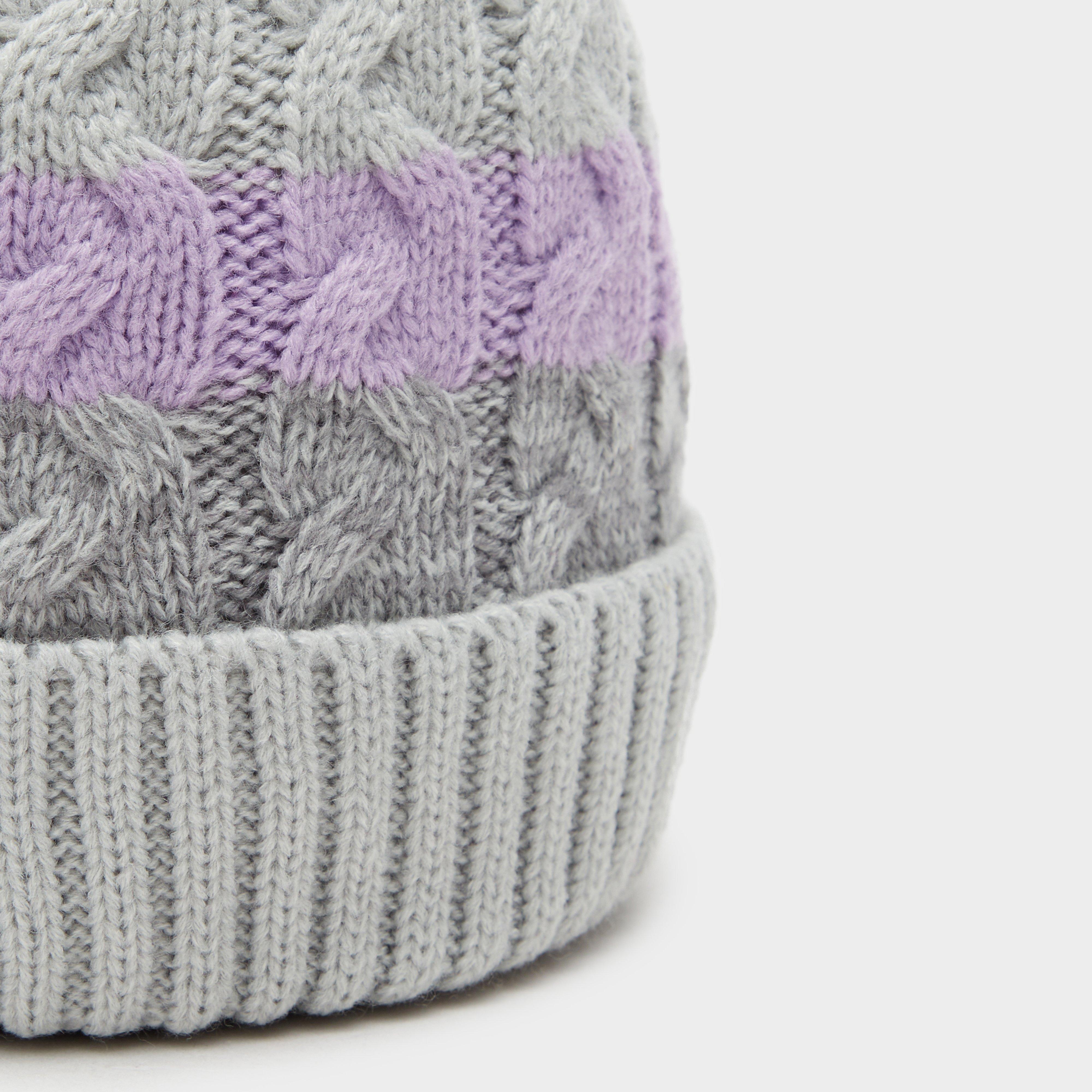 Womens Waterproof LED Pom Hat Grey/Pink/White