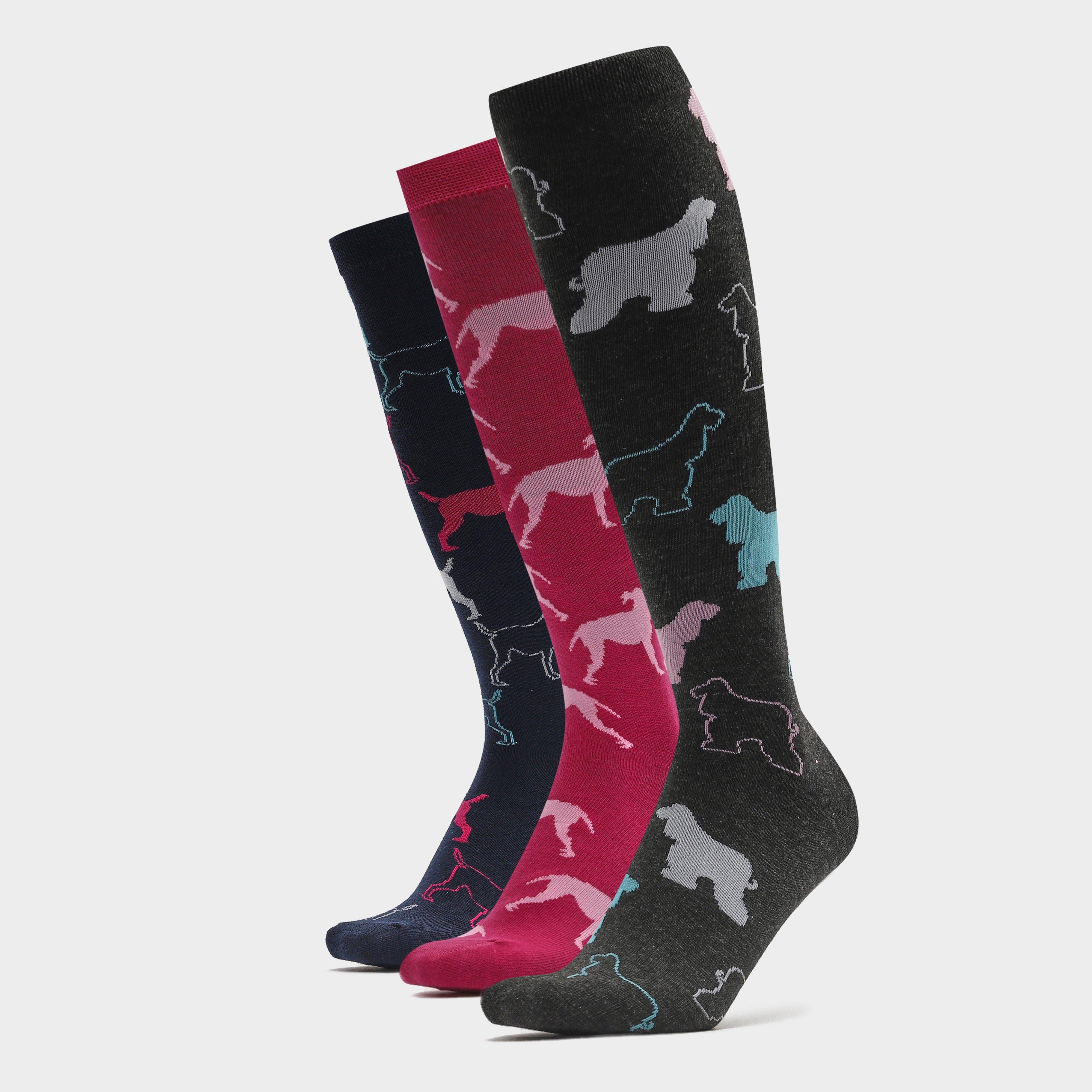 Womens Long Socks 3 Pack Dogs