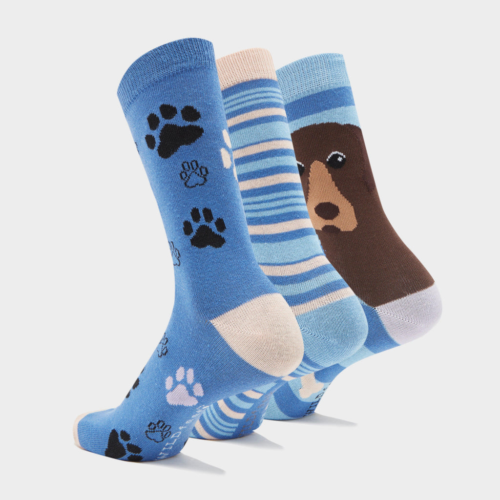 Wild Feet Women’s Fashion Socks 3 Pack - Dog