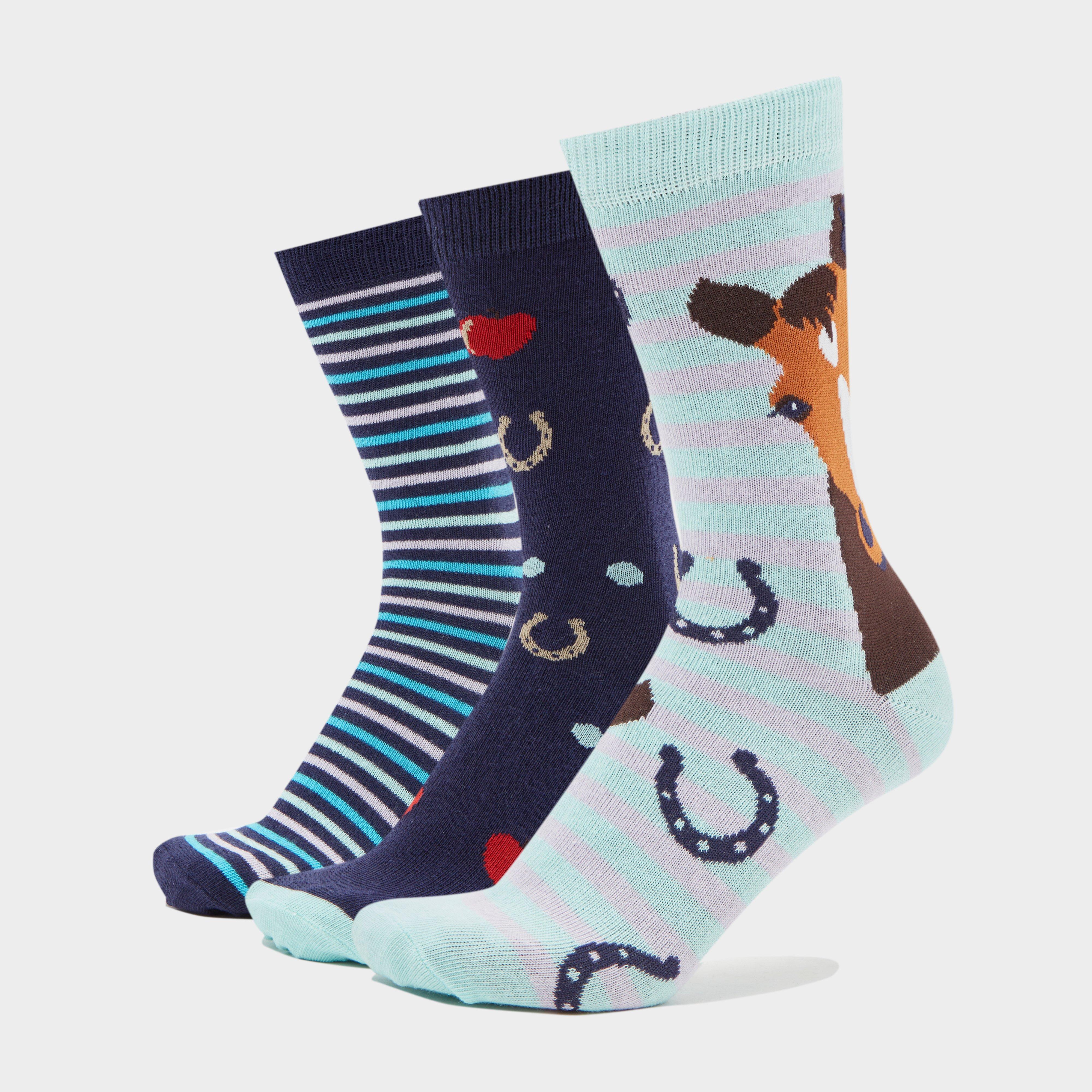 Wild Feet Women’s Fashion Socks 3 Pack - Horse