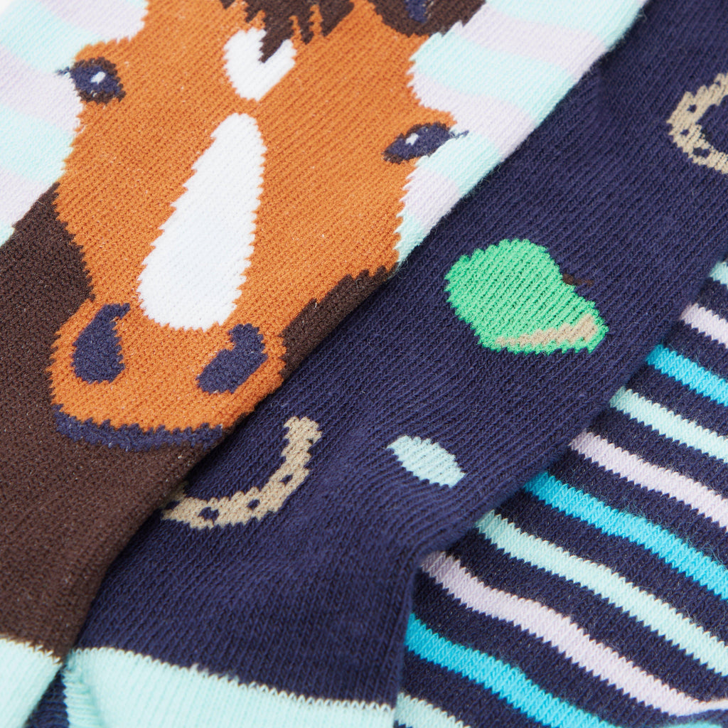 Wild Feet Women’s Fashion Socks 3 Pack - Horse