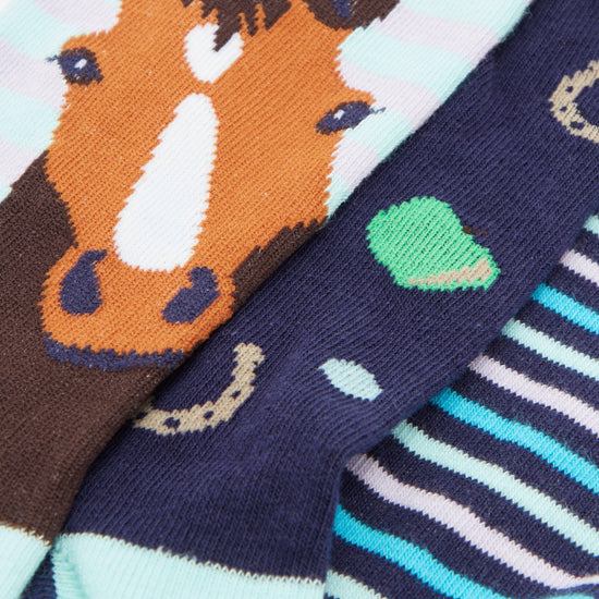 Wild Feet Women’s Fashion Socks 3 Pack - Horse