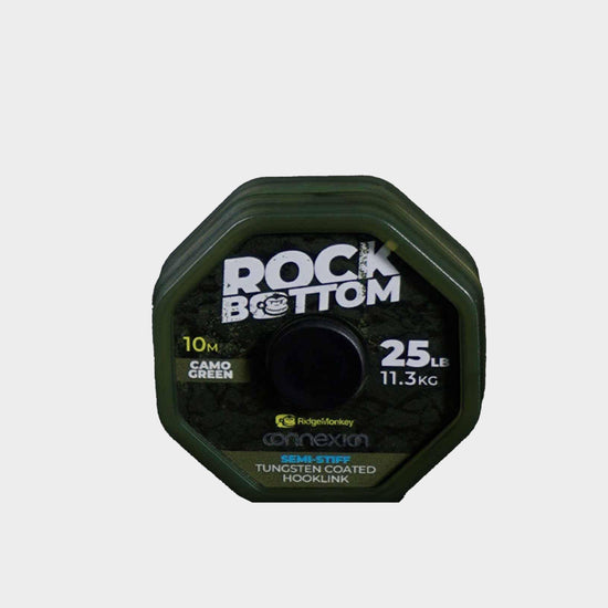 Rock Bottom Tungsten Semi Stiff Coated Hooklink Camo Brown 25lb
