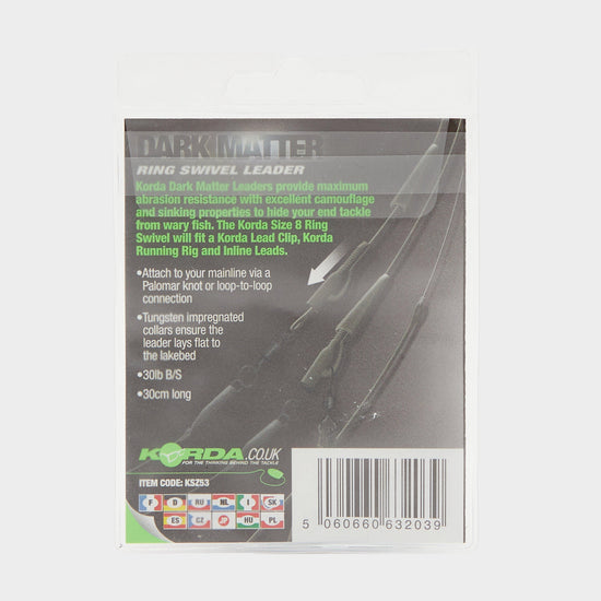 Dark Matter Ring Swivel Leader 30lb 30cm
