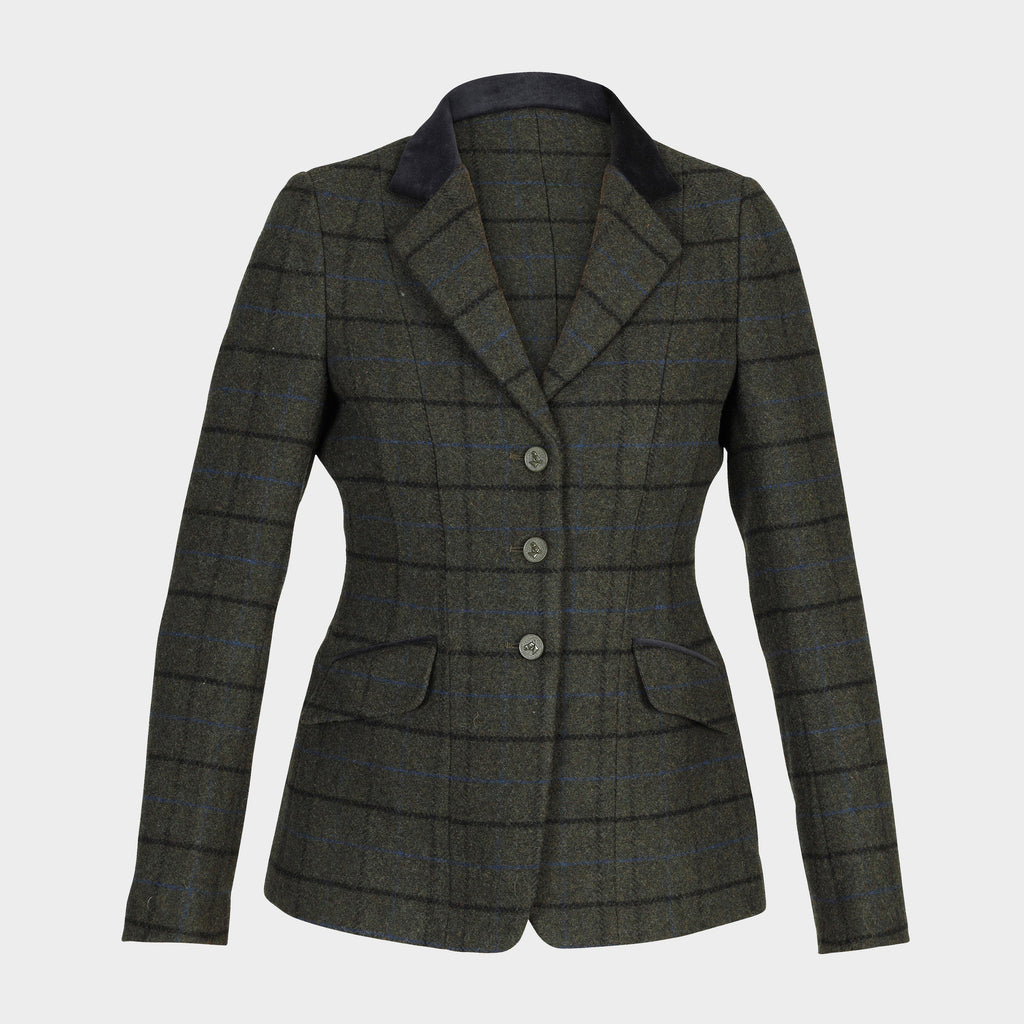 Women’s Saratoga Tweed Jacket Dark Green Check
