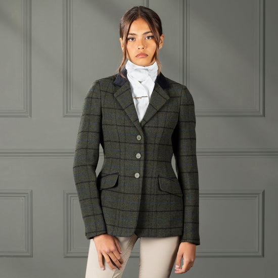 Women’s Saratoga Tweed Jacket Dark Green Check