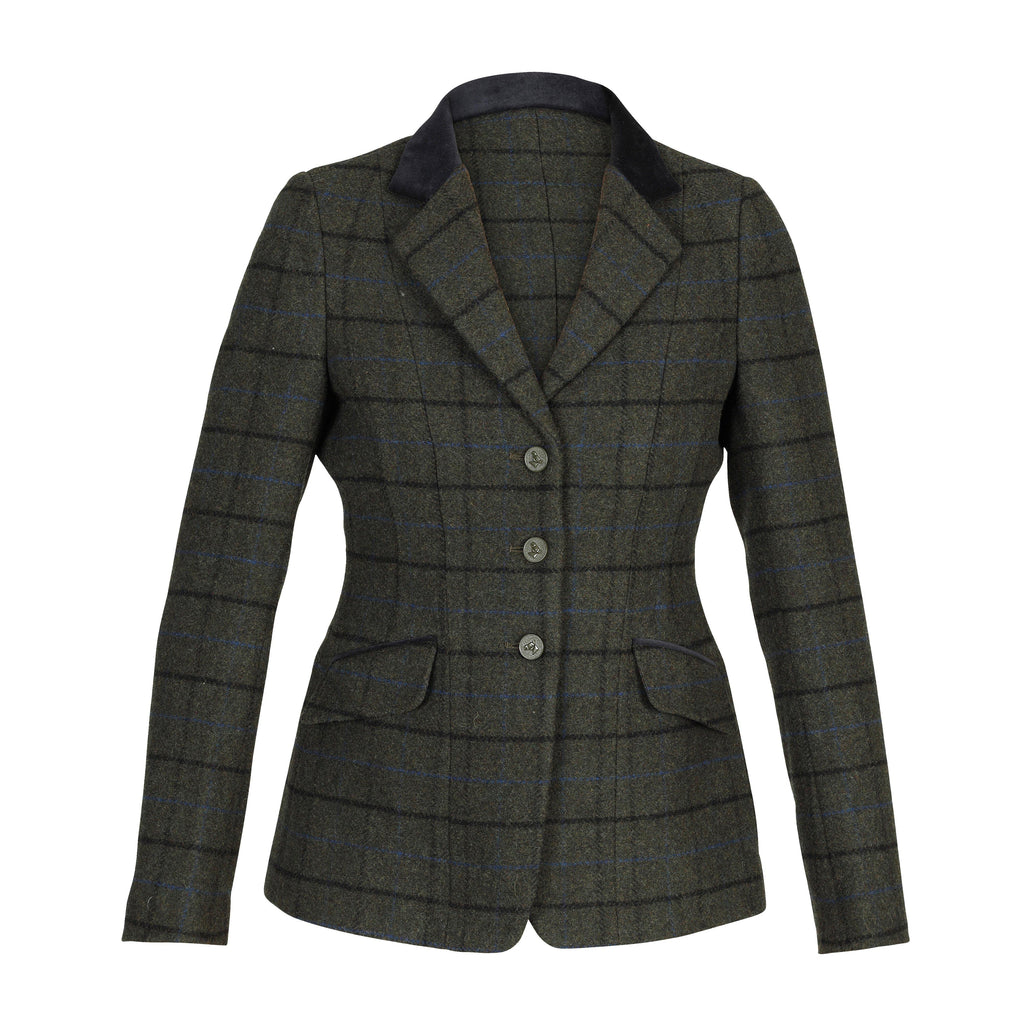 Women’s Saratoga Tweed Jacket Dark Green Check
