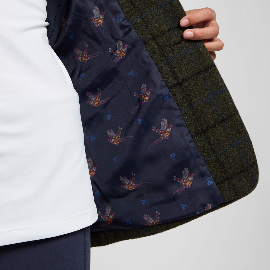 Kids’ Saratoga Tweed Jacket Dark Green Check