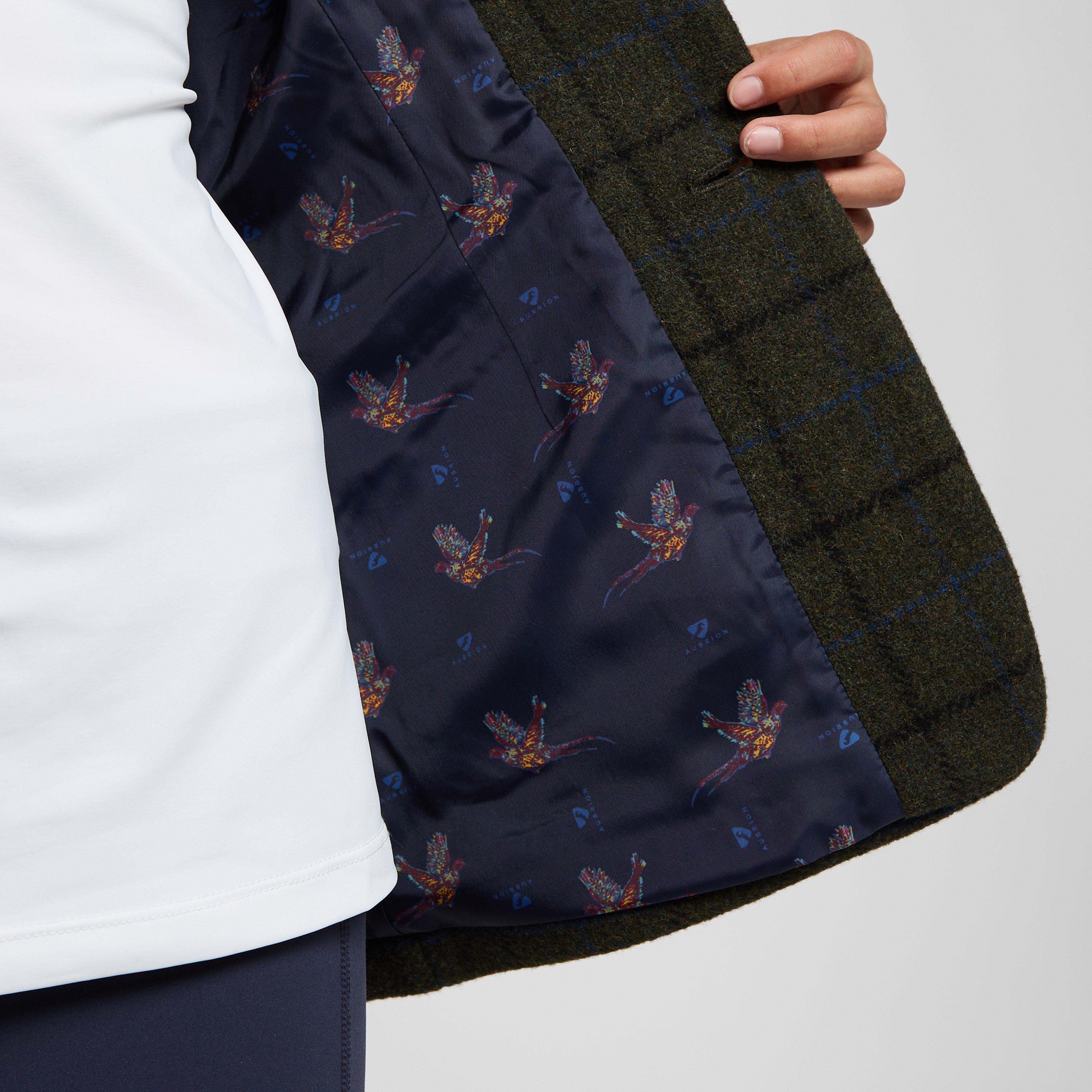 Kids’ Saratoga Tweed Jacket Dark Green Check