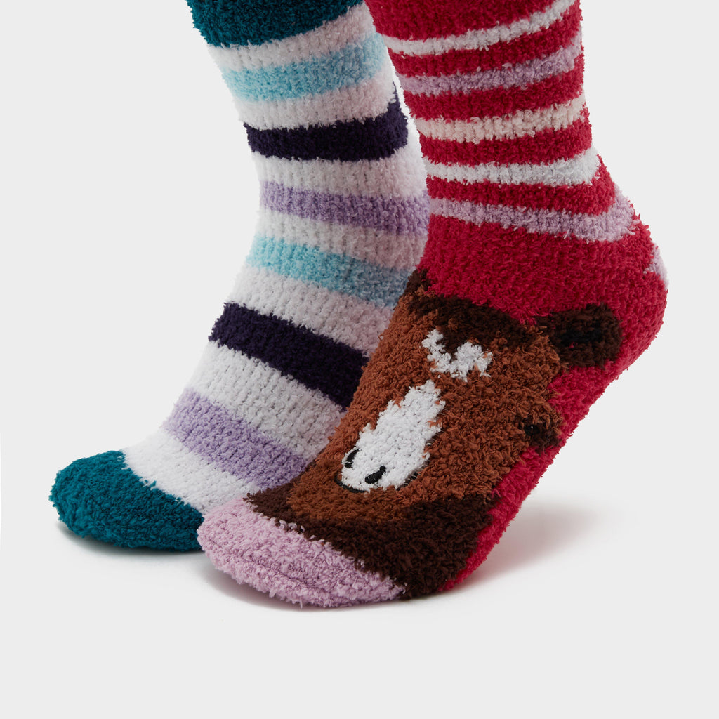 Women's Wild Feet Horse Lounge Socks 2 Pack