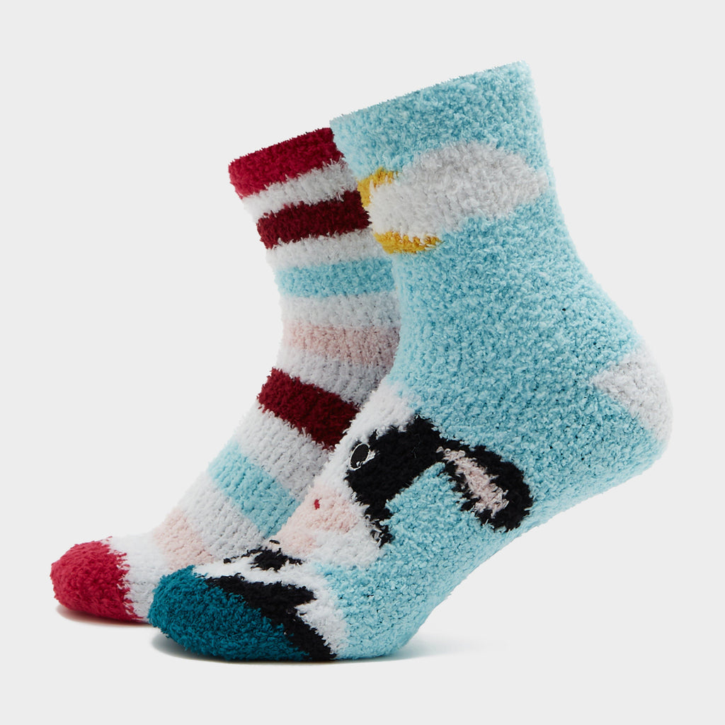 Women's Wild Feet Cow Lounge Socks 2 Pack