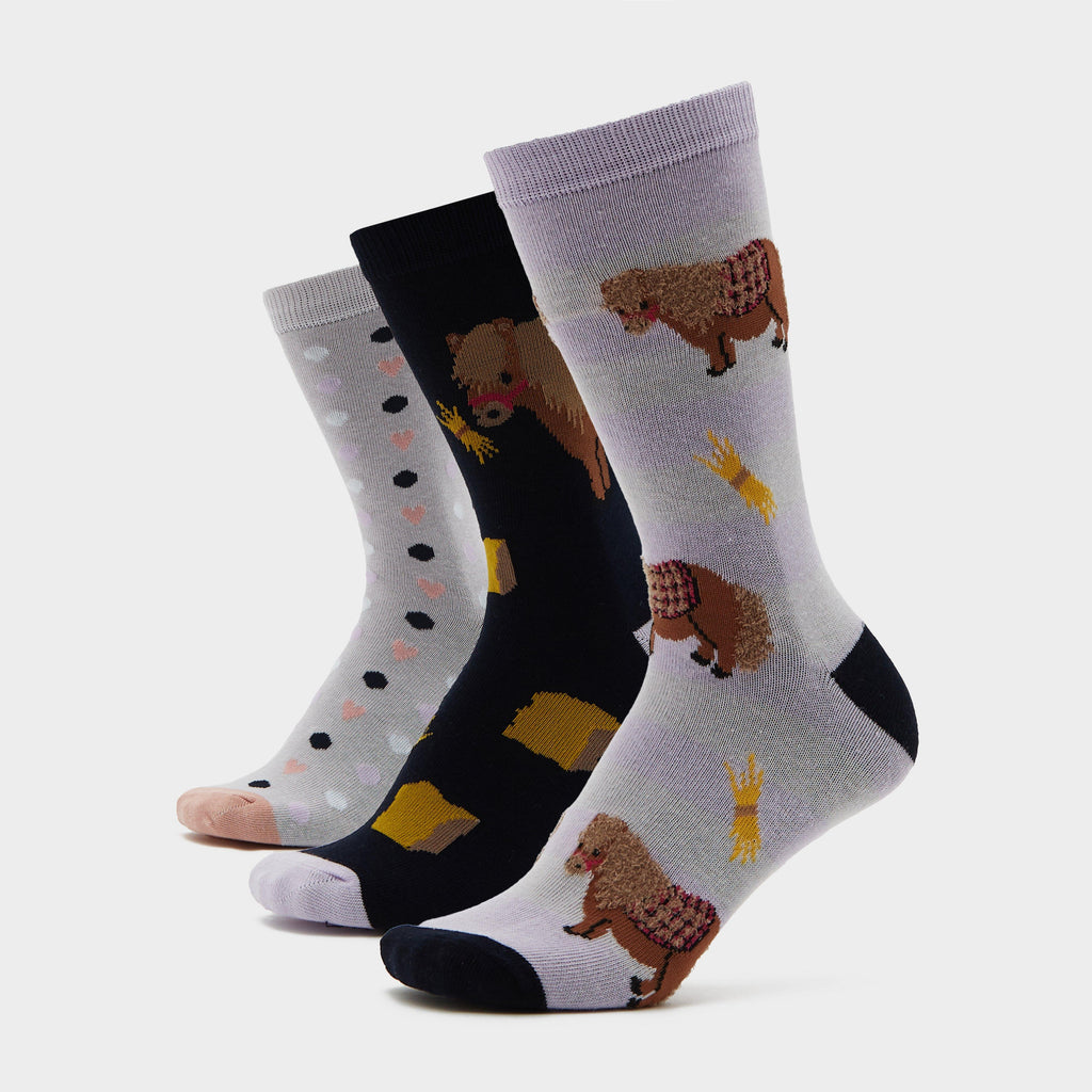 Wild Feet Snacky Pony Crew Socks 3 Pack