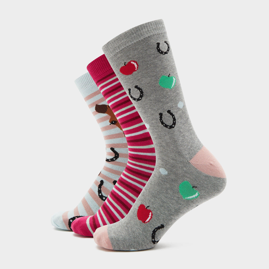Wild Feet Horsing Around Crew Socks 3 Pack