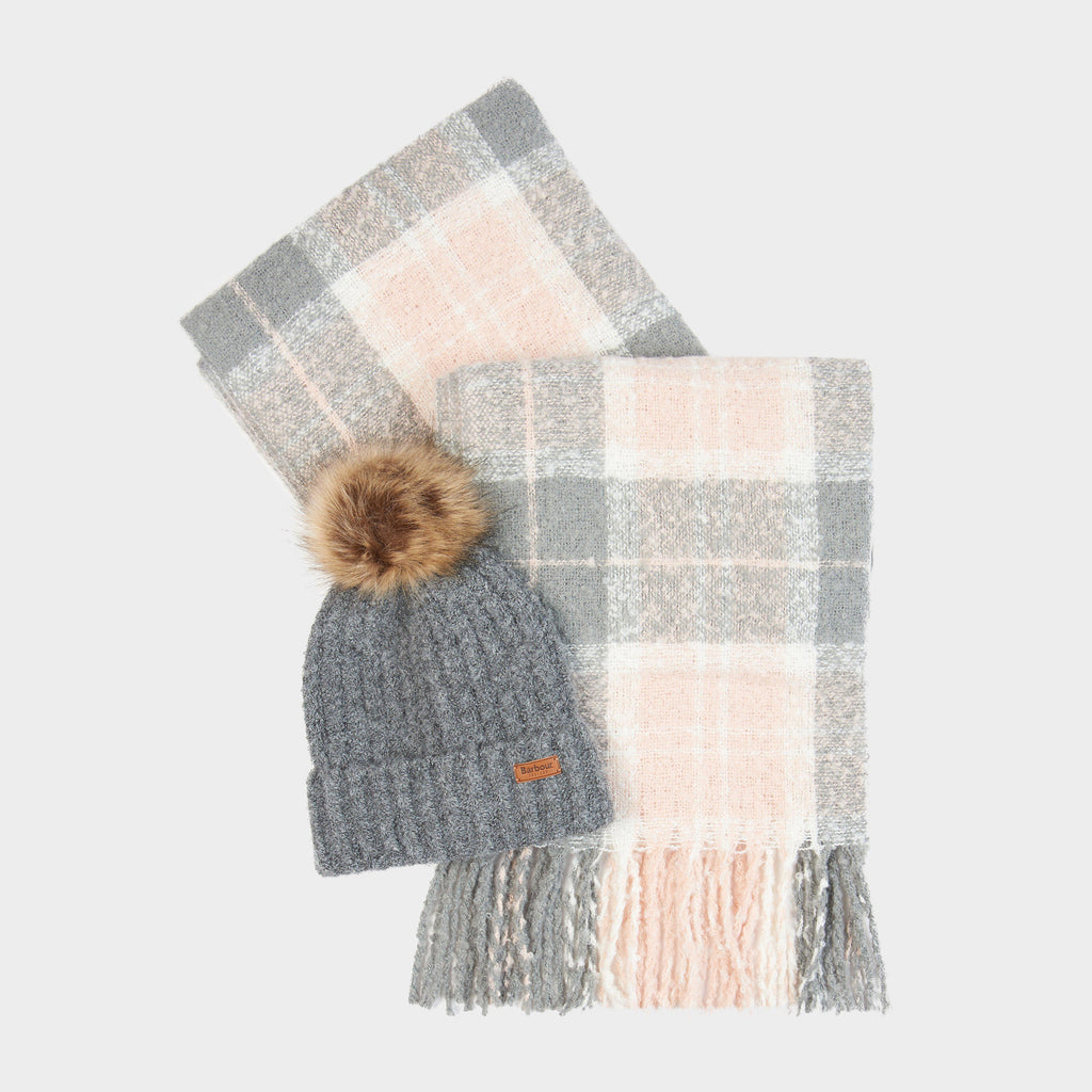 Womens Saltburn Beanie & Tartan Scarf Set