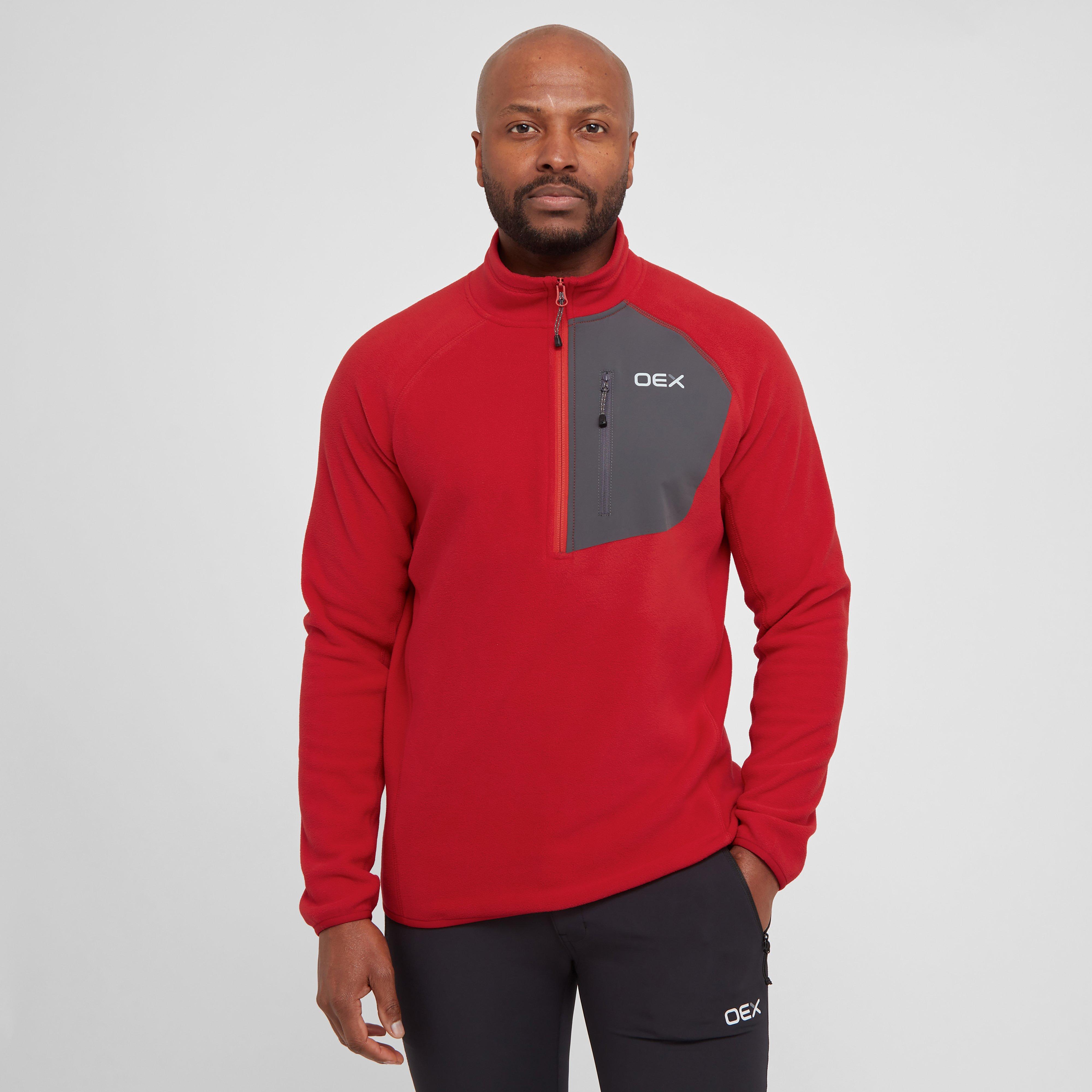 Red OEX Men's Braewick Half Zip Fleece – GO Outdoors