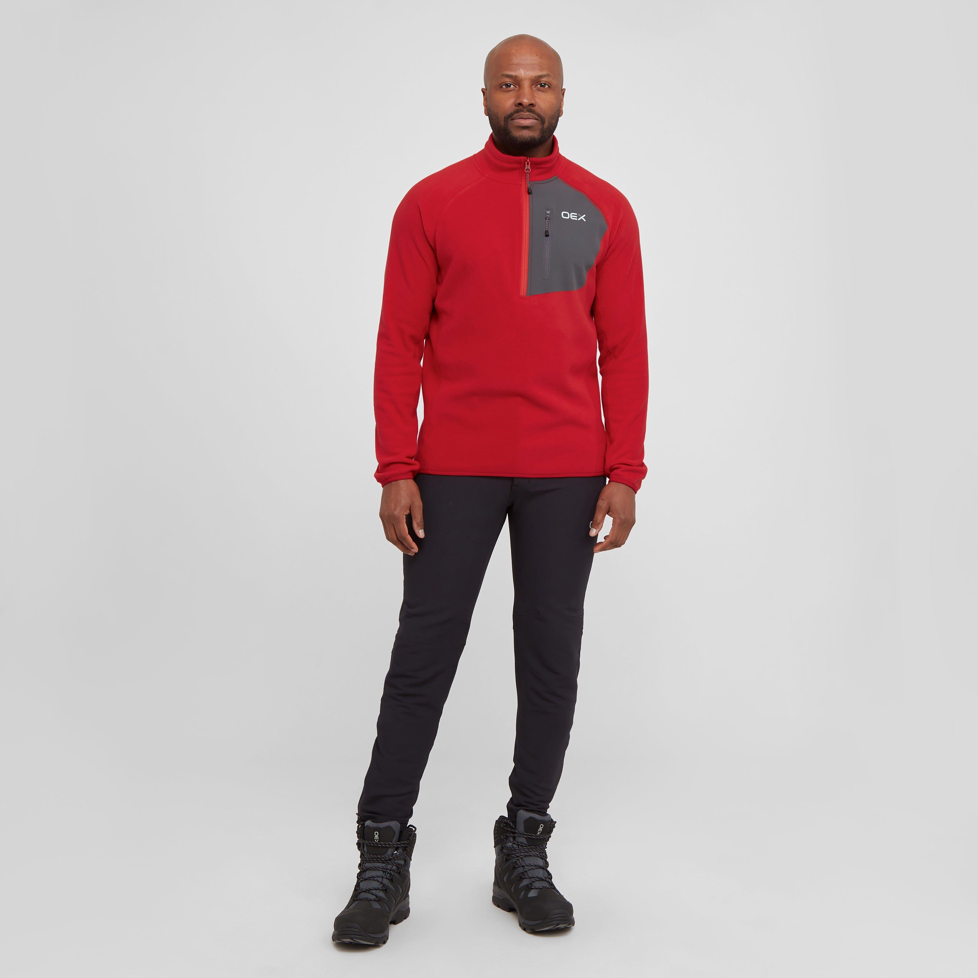 Red OEX Men's Braewick Half Zip Fleece – GO Outdoors