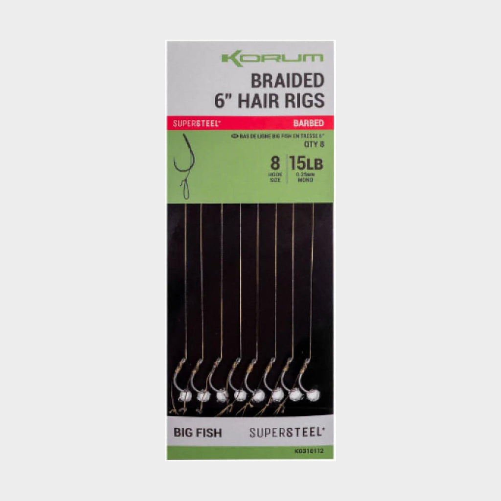 Big Fish Braided Hair Rigs 6” Size 8 Barbed