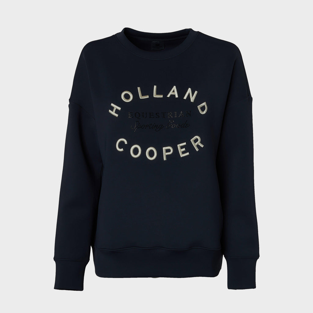 Womens Crystal Crew Neck Sweater