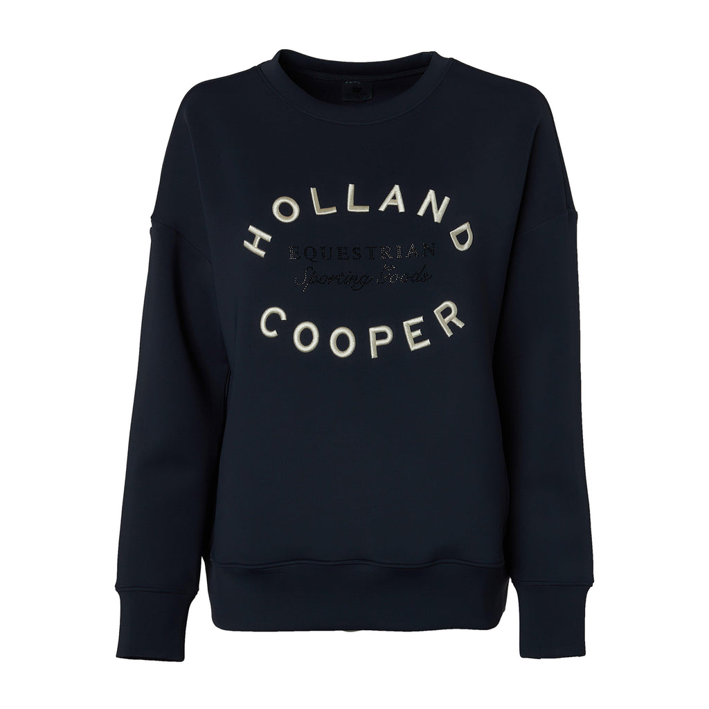 Womens Crystal Crew Neck Sweater