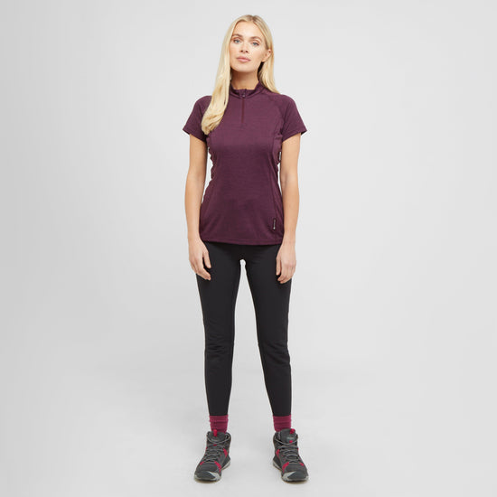 Women’s Dart Zip Neck Short Sleeve T-Shirt