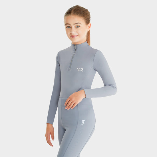 Kids’ Young Rider Baselayer Ash Blue