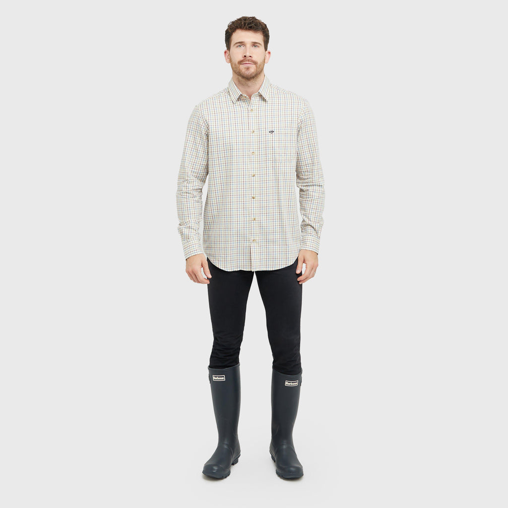 Mens Inverness Cotton Tattersall Shirt White/Blue/Green