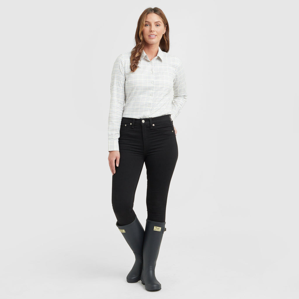 Womens Callie Twill Shirt White/Green/Yellow/Red