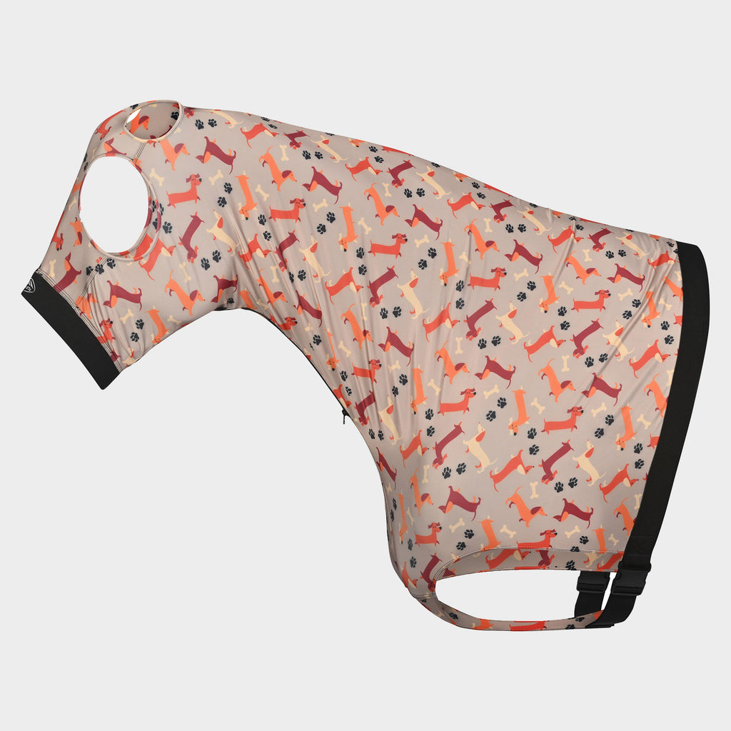 Printed Stretch Zip Hood