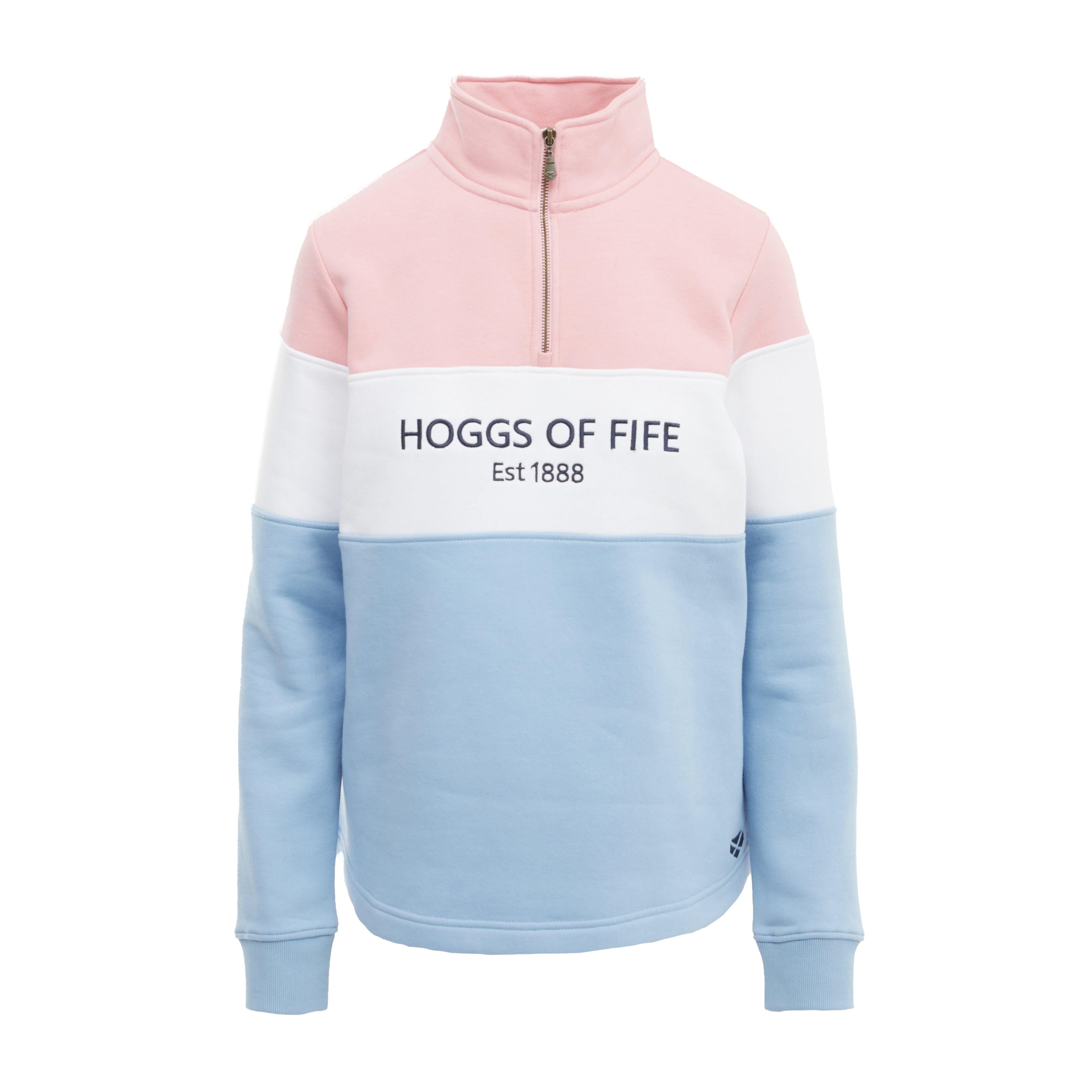 Womens Dumfries 1888 1/4 Zip Sweatshirt Pink/White/Blue