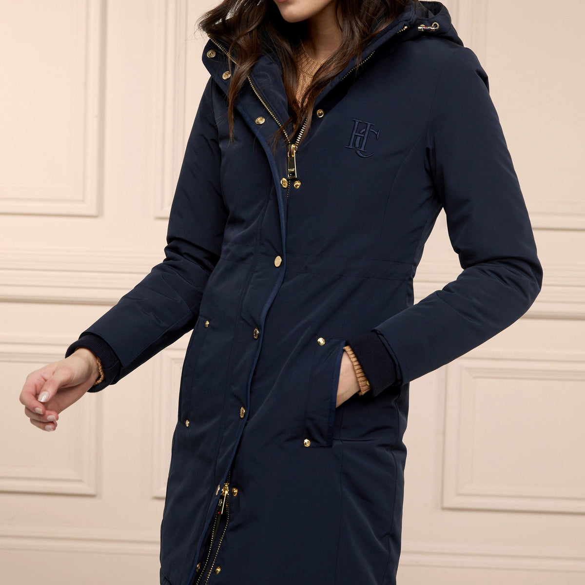 Womens Team Waterproof Coat Ink Navy Mono