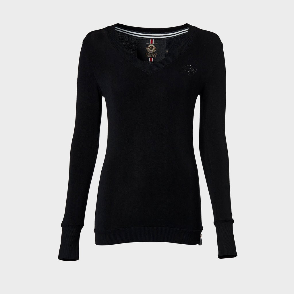 Womens Soft Touch V-Neck Sweater Black