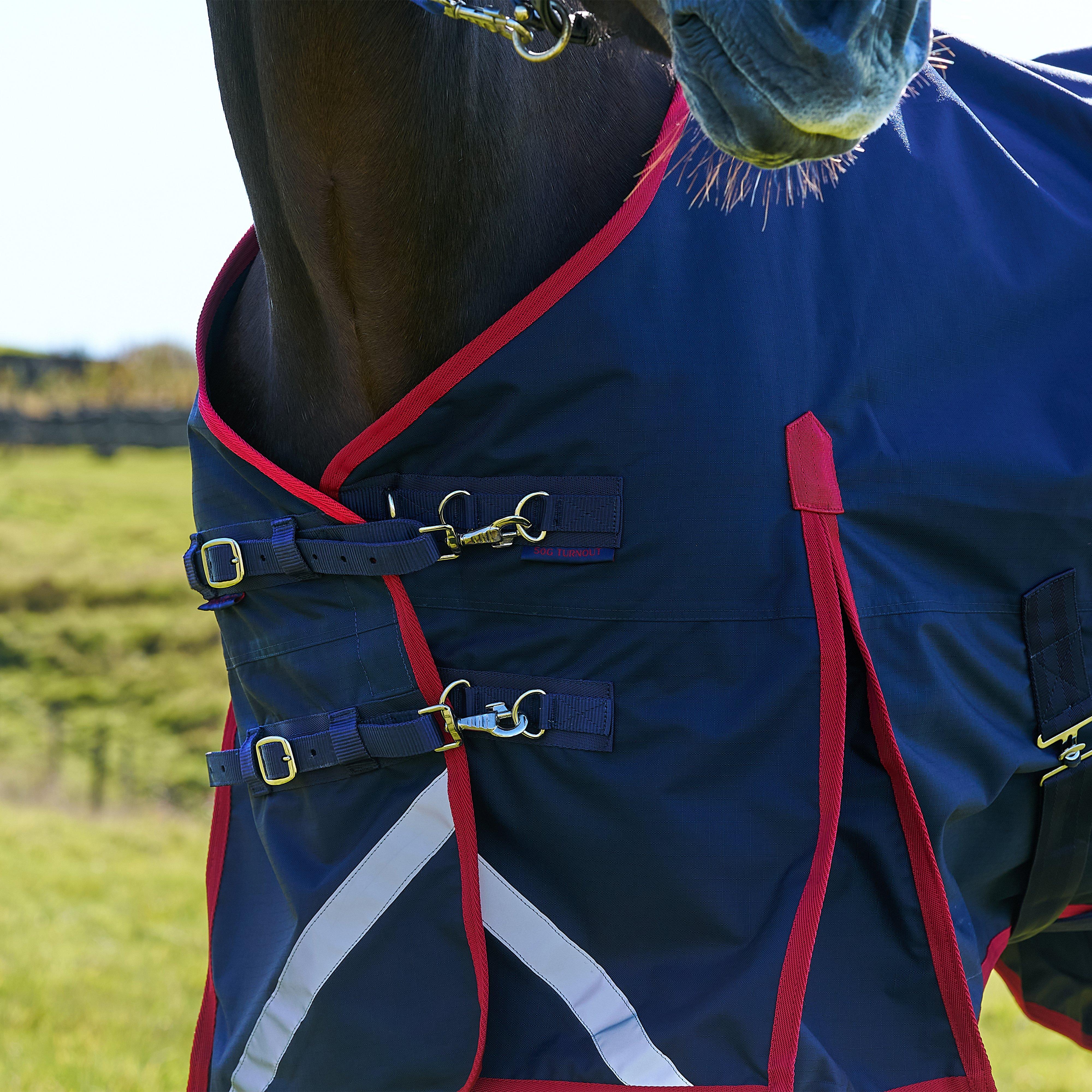 Original 50g Lightweight Standard Neck Turnout Rug Navy/Red
