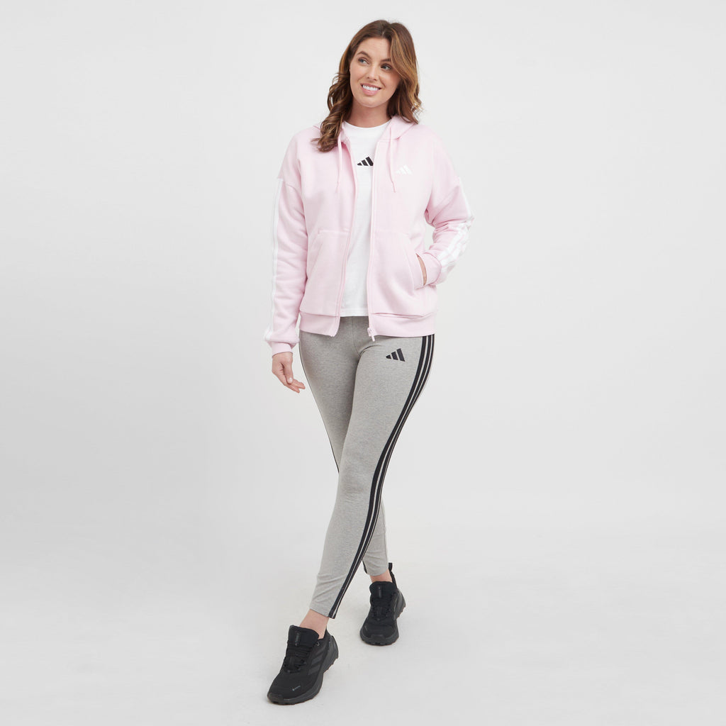 Women’s Essentials 3-Stripes Full-Zip Fleece Hoodie