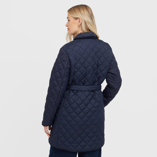 Women’s Belted Diamond Quilted Jacket