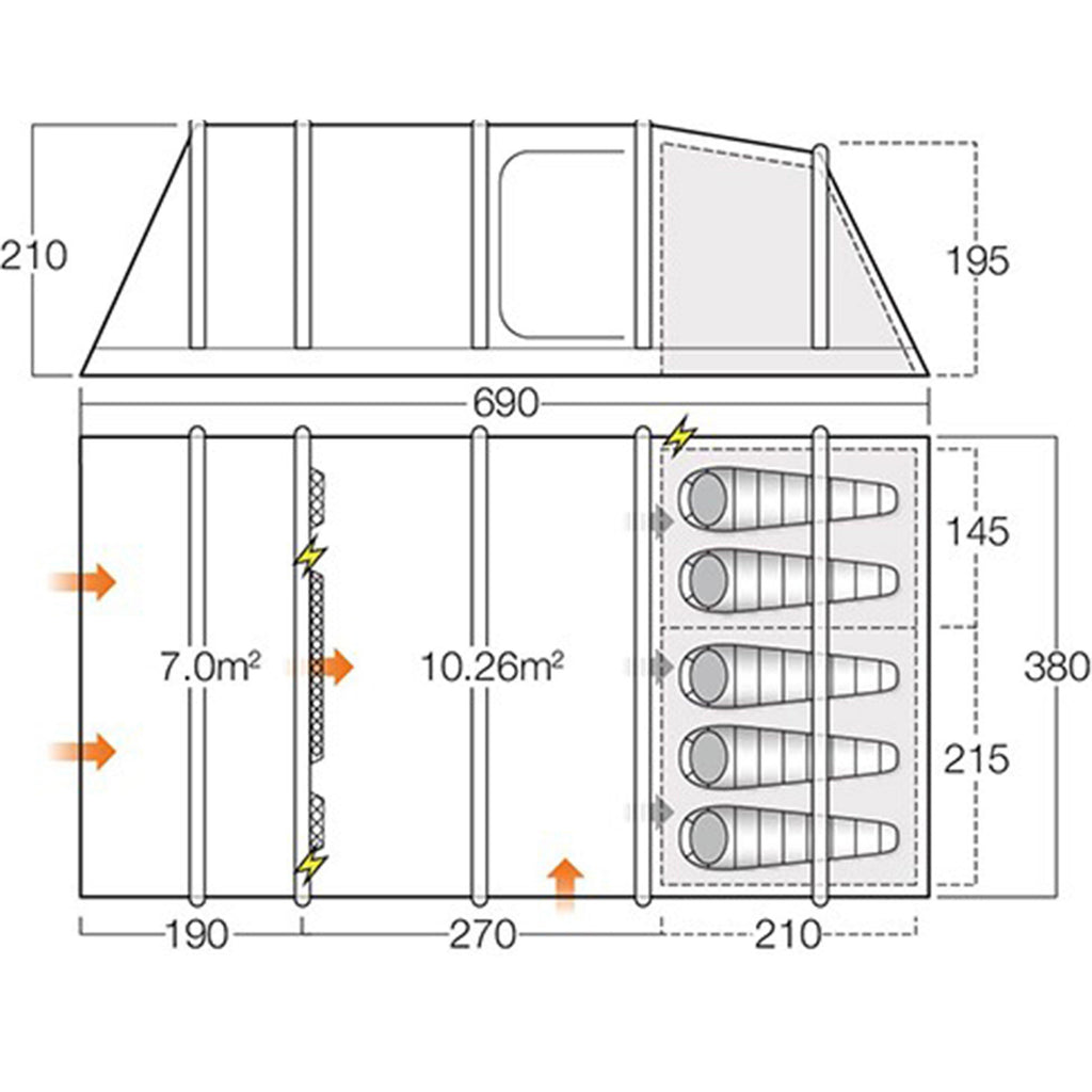 Refurbished Dovedale Air 550XL Tent