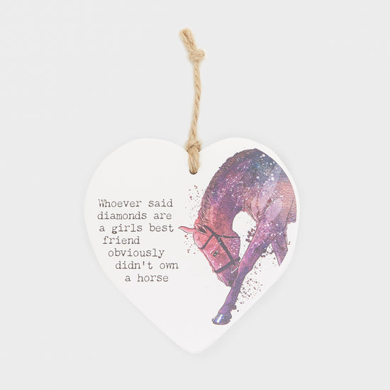 Ceramic Heart Diamonds Hanging Plaque